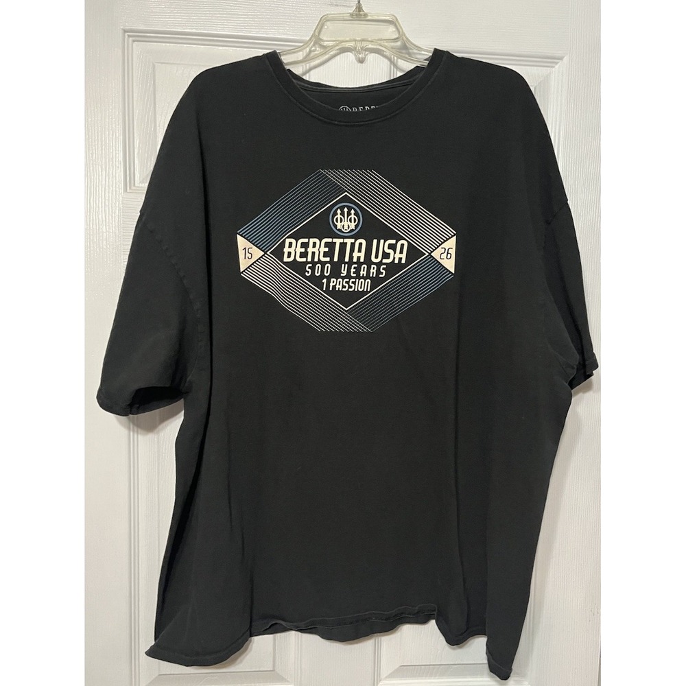 Beretta 500 Years Black Mens‎ T Shirt 4X 100% Cotton